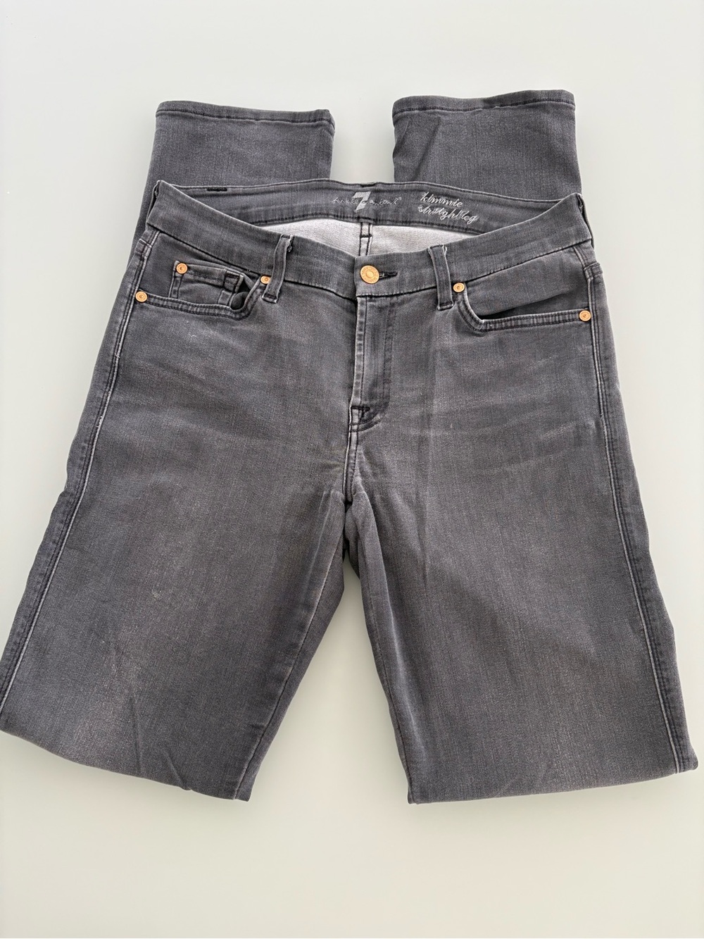 7 For All Mankind Women's Charcoal Boyfriend Jeans